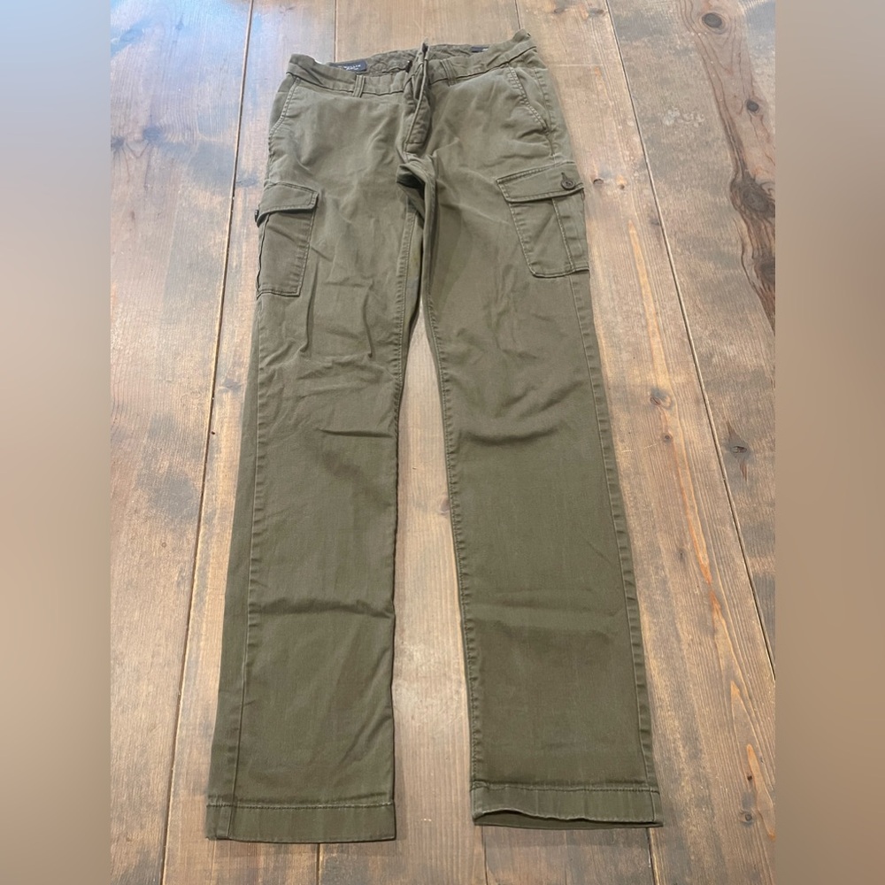 Wallin & Bros. Men's Olive Green Flat Front Cargo Pants Size: 30